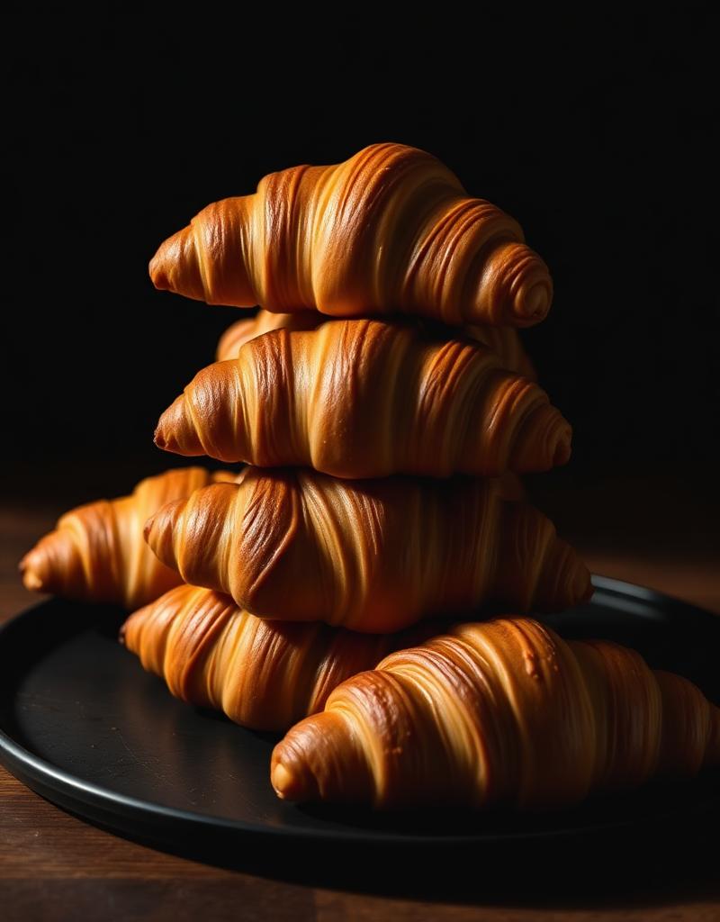 Croissants recién horneados